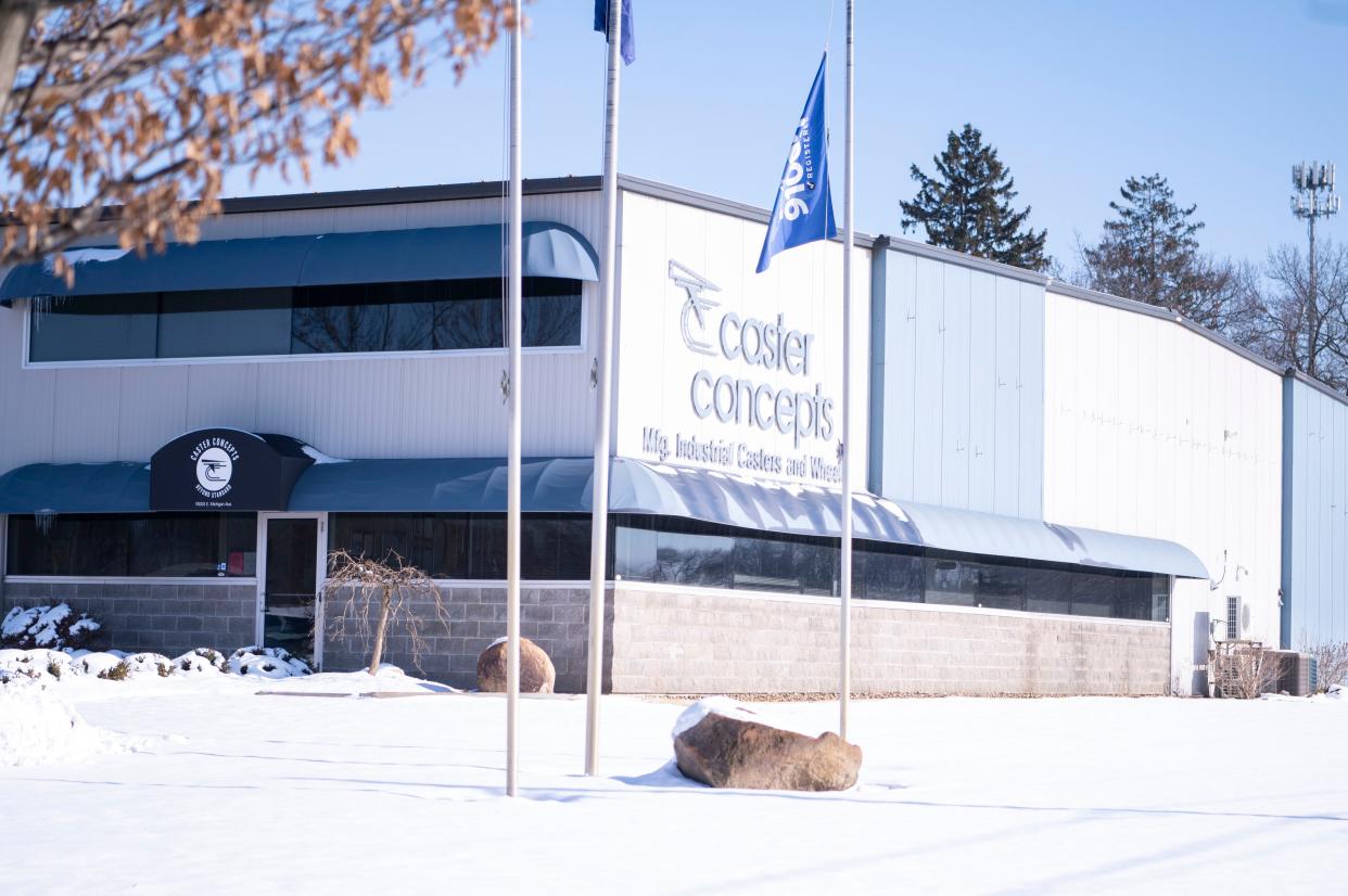 Caster Concepts' headquarters in Parma Township, northeast of Albion, is shown. The company plans to add a 16,000-square-foot addition to the facility in 2023.