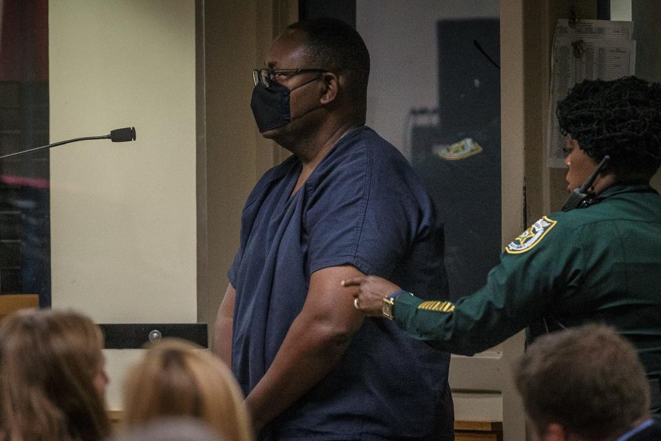 Palm Beach Central Community High School Principal Darren Edgecomb makes his first appearance in court at the Palm Beach County Criminal Justice Complex in unincorporated Palm Beach County, Fla., on July 25, 2023.