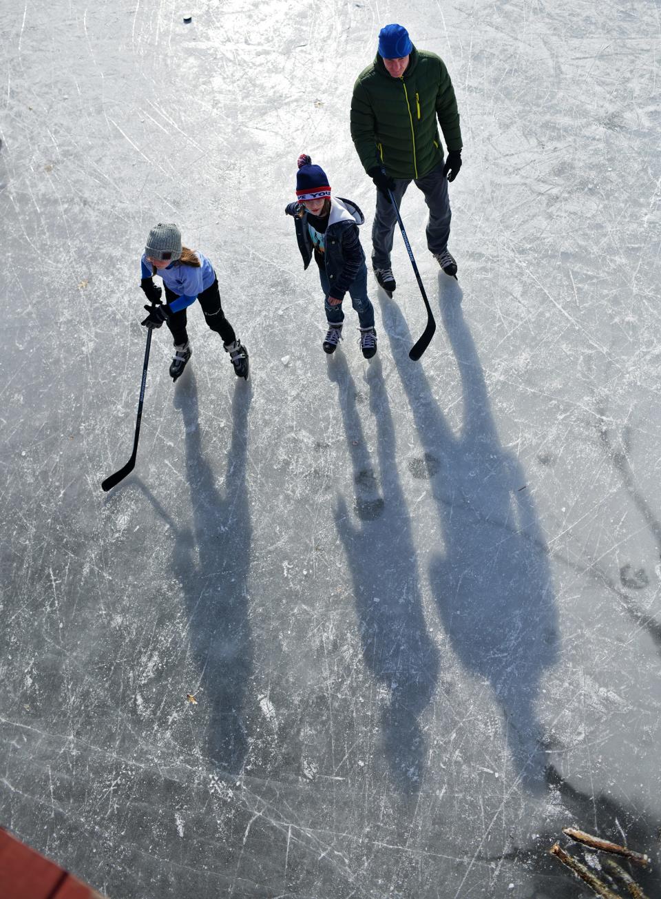 Pond Hockey at Elm Park Sunday.