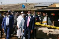 Nigeria's President Buhari inspects Kuje prison, in Abuja