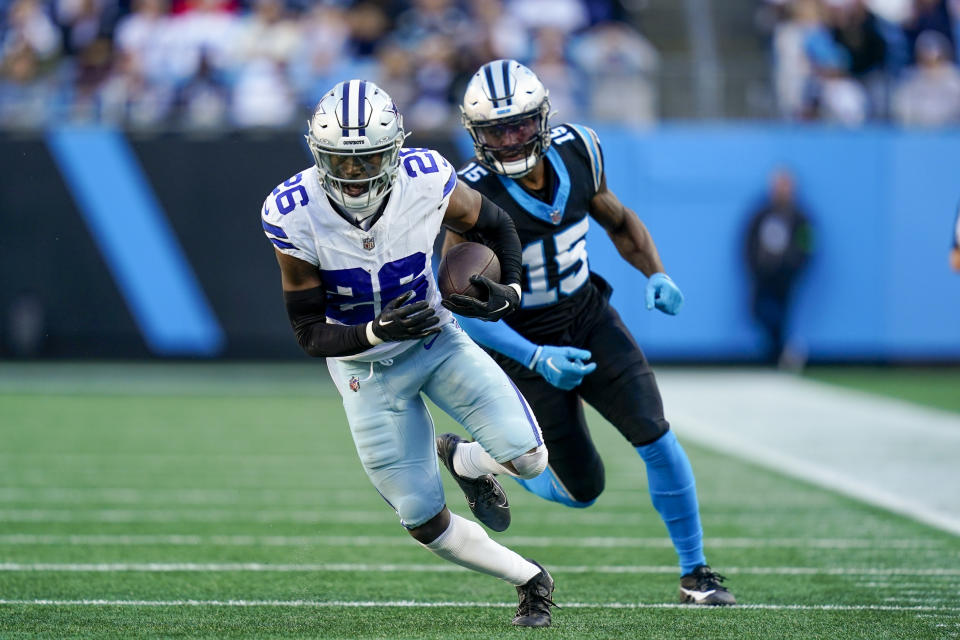 Dallas Cowboys cornerback DaRon Bland has tied the NFL record for most pick 6s in a single season in NFL history. (AP Photo/Erik Verduzco)