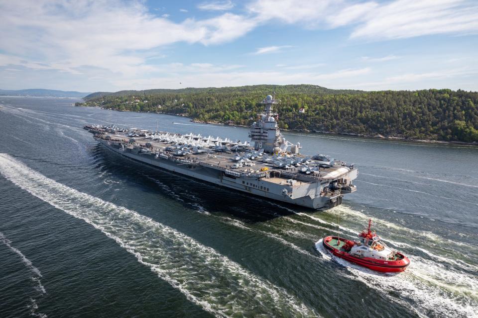 Navy aircraft carrier Gerald R. Ford Olso Norway