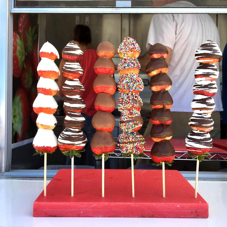 Shishkaberrys will be dishing out chocolate-covered cheesecake and strawberries on a skewer at Foodchella 5 on Saturday, May 13, at Slades Ferry Park in Somerset.