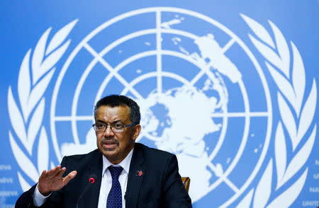 REFILE - CORRECTING TYPO Newly elected Director-General of the World Health Organization (WHO) Tedros Adhanom Ghebreyesus attends a news conference at the United Nations in Geneva, Switzerland, May 24, 2017. REUTERS/Denis Balibouse