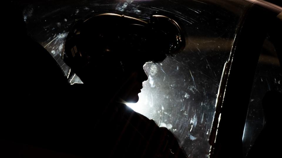 A pilot from the 388th Fighter Wing prepares an F-35A Lightning II for deployment to Spangdahlem Air Base, Germany, Feb 15, 2022. The wing's 34th Fighter Squadron, alongside reservists from the 419th Fighter Wing, deployed to Europe to bolster readiness, enhance NATO's collective defense posture and further increase air integration capabilities with allied and partner nations. (Capt. Kip Sumner/Air Force)