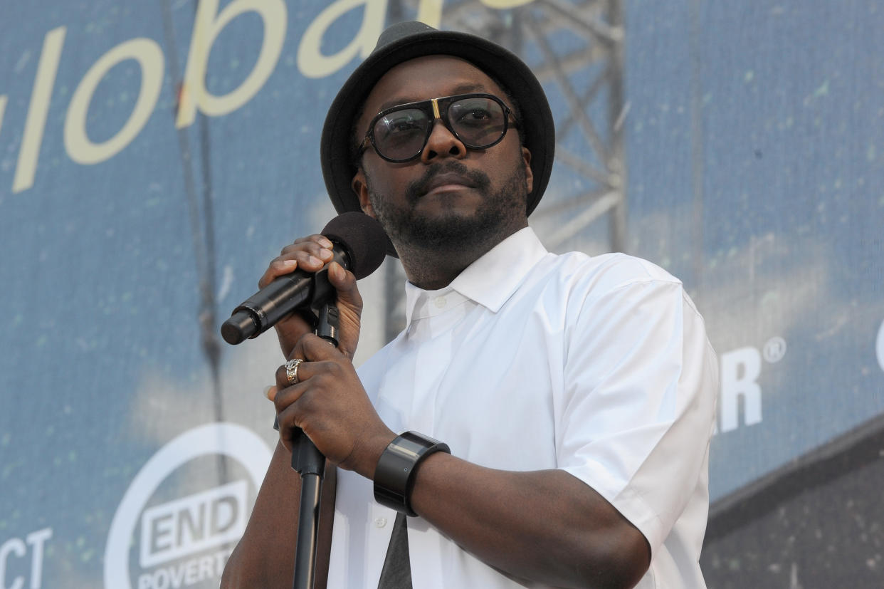 WASHINGTON, DC - APRIL 18:  Rapper Will i Am speaks onstage during Global Citizen 2015 Earth Day on National Mall to end extreme poverty and solve climate change on April 18, 2015 in Washington, DC.  (Photo by Richard Chapin Downs Jr./Getty Images for Global Citizen)