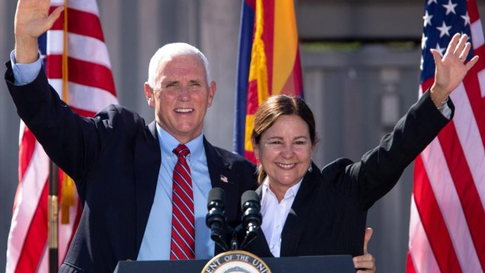 Former Vice President Mike Pence and ex-Second Lady Karen Pence are reportedly looking for a new home in Indiana after their taxpayer-funded free housing officially ended just over a week ago. (Photo by Courtney Pedroza/Getty Images)