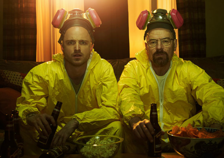 Aaron Paul and Bryan Cranston in Breaking Bad (Credit: AMC)