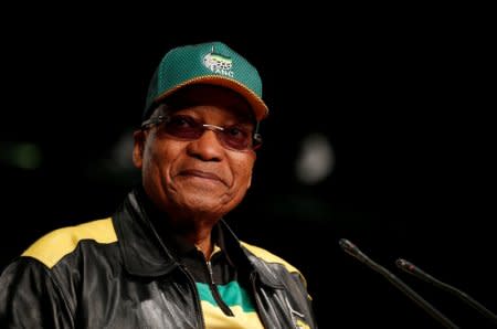 FILE PHOTO: South Africa's President Jacob Zuma looks on during the last day of the six-day meeting of the African National Congress 5th National Policy Conference at the Nasrec Expo Centre in Soweto, South Africa, July 5, 2017. REUTERS/Siphiwe Sibeko/File Photo