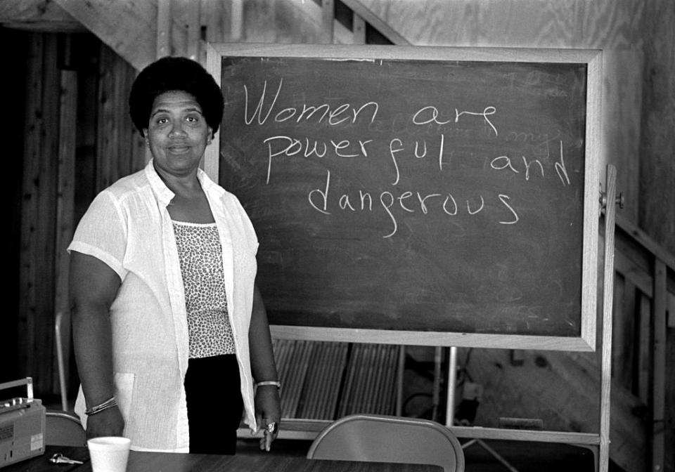 African-American writer, feminist, poet and civil-rights activist Audre Lorde (1934-1992) poses for a photograph during her 1983 residency at the Atlantic Center for the Arts in New Smyrna Beach, Florida. | Robert Alexander—Getty Images