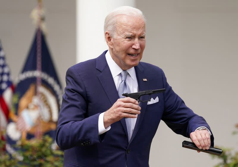 FILE PHOTO: Biden holds ghost gun crime event at the White House in Washington