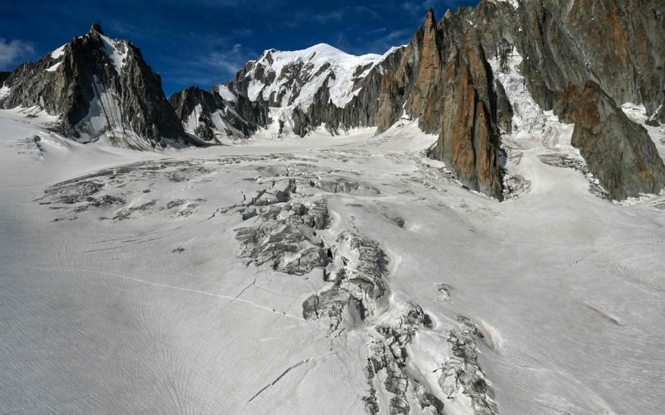 The Glacier du Geant beneath Mt Blanc - AFP