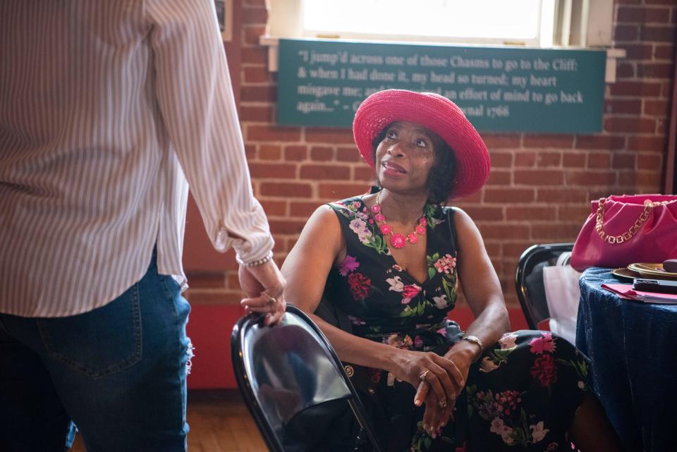 Former Eastside student, teacher, and administrator Dr. Chanie Peterson during a book launch brunch for "Ghost Stories: The Legend of Principal Joe Clark," a book of stories collected by Leila Grubbs about Principal Joe Clark and his influence on the lives of former students of Eastside High School at The Paterson Museum on Saturday, June 11, 2022.