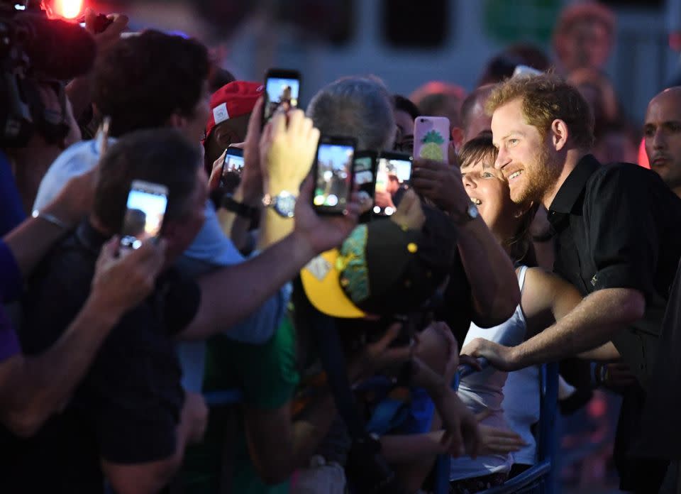 Earlier in the day he greeted fans at the Invictus Games Foundation reception at CN Tower. Photo: MEGA