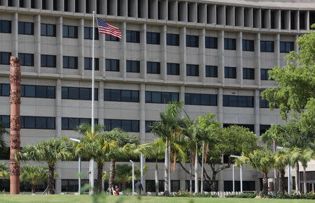 An exterior view of the federal court building where Puerto Rico's main creditors meet before a U.S. bankruptcy judge, is seen in San Juan, Puerto Rico August 9, 2017. REUTERS/Alvin Baez