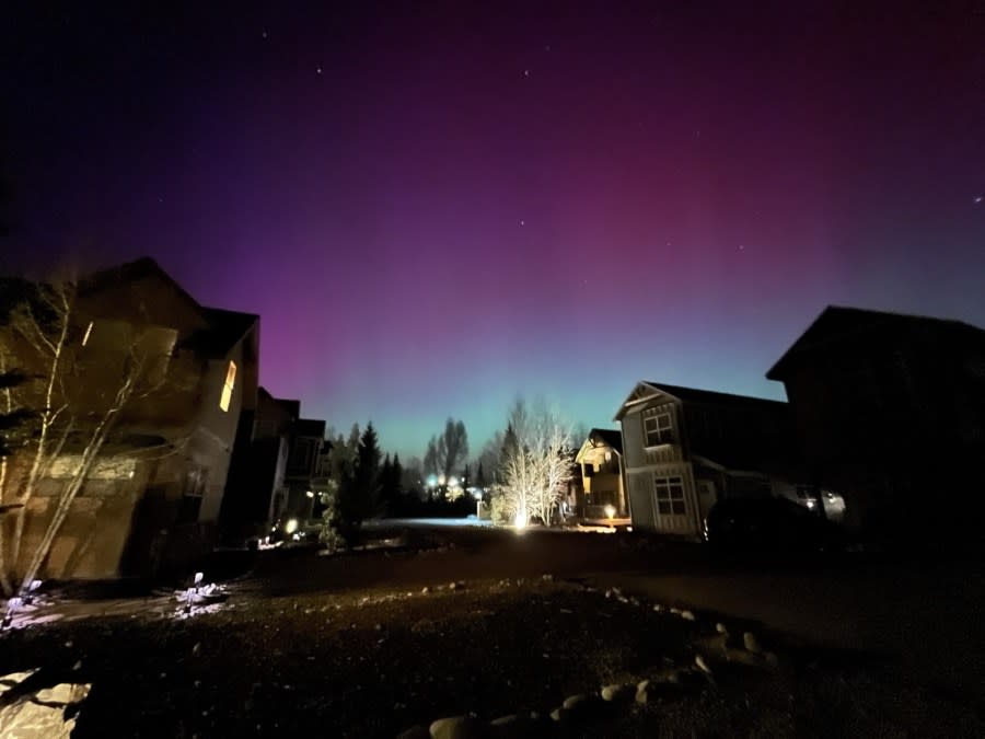 Aurora borealis seen from Granby, Colorado, on May 10, 2024. (Credit: Viewer photo)