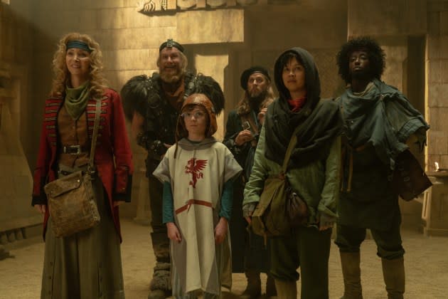 From left: Lisa Kudrow, Rune Temte, Kal-El Tuck, Tadhg Murphy, Charlyne Yi, and Roger Jean Nsengiyumva. - Credit: Matt Grace/Apple TV+