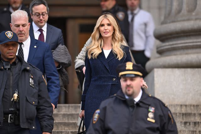 <p>James Devaney/GC Images</p> Ivanka Trump leaves the New York State Supreme Court