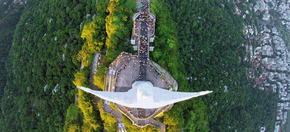 <p>The Christ the Redeemer in Rio de Janeiro, by Alexandre Salemm, taken at 2,952 feet. (Caters News) </p>