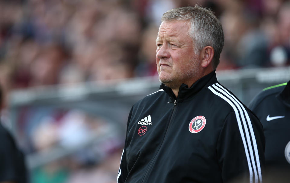 NORTHAMPTON, ENGLAND - JULY 20: Sheffield United manager Chris Wilder looks on during a Pre-Season Friendly match between Northampton Town and Sheffield United at PTS Academy Stadium on July 20, 2019 in Northampton, England. (Photo by Pete Norton/Getty Images)