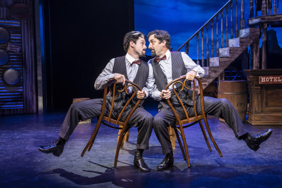 Charlie Stemp, left, with Tom Edden in ‘Crazy for You’ (Johan Persson)