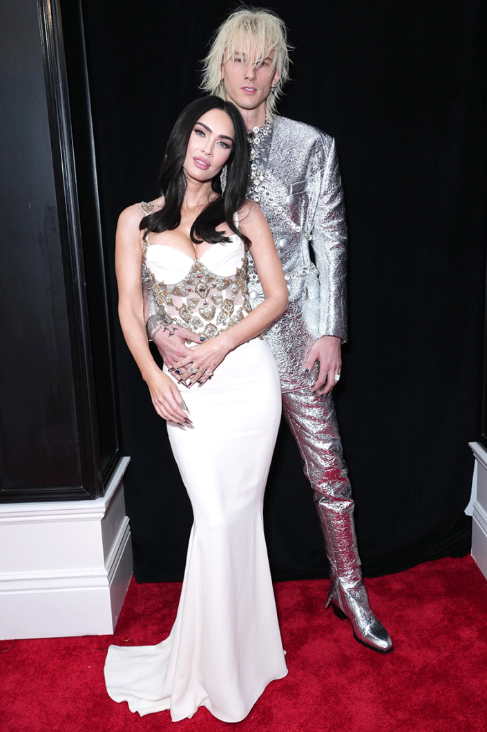 Megan Fox just wore a seethrough, bedazzled corset dress to the Grammys