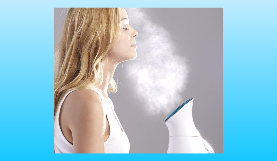 model using the nanosteamer facial steamer