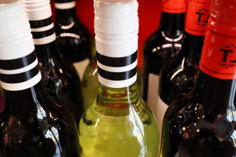 Bottles of Australian wine are seen at a store selling imported wine in Beijing