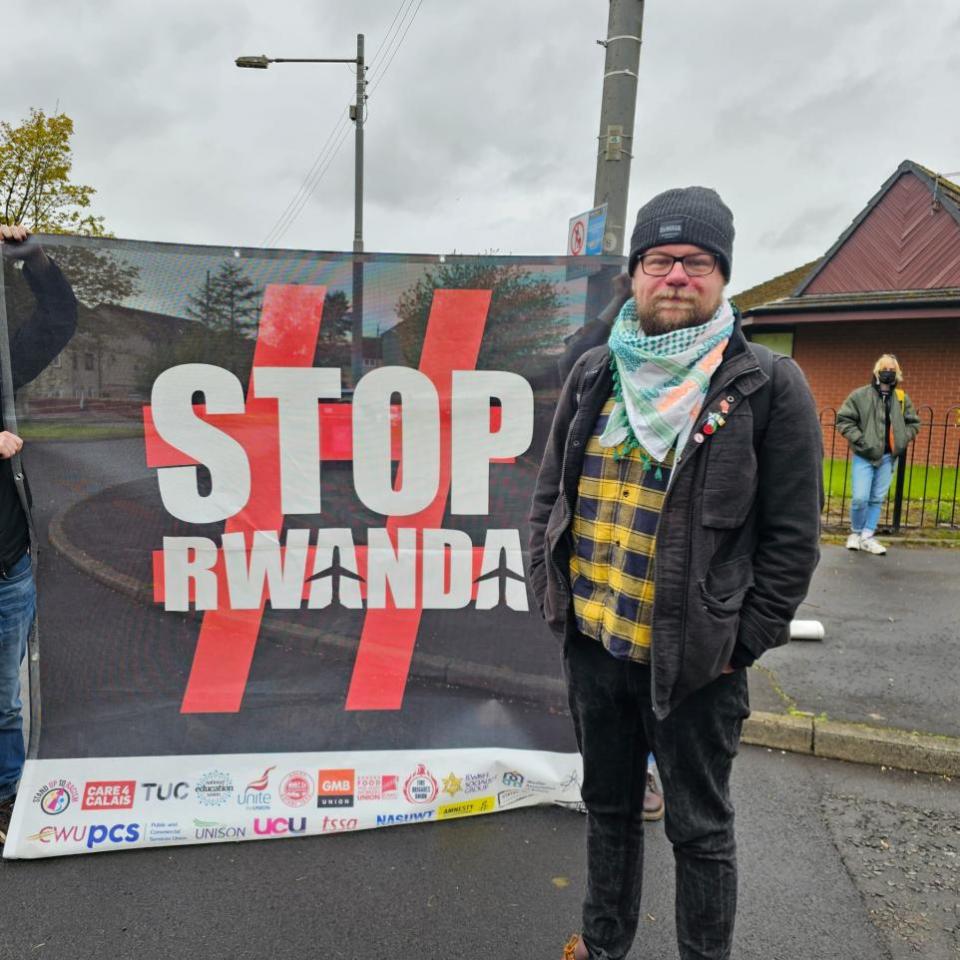 Glasgow Times: James Granleese attended the protest