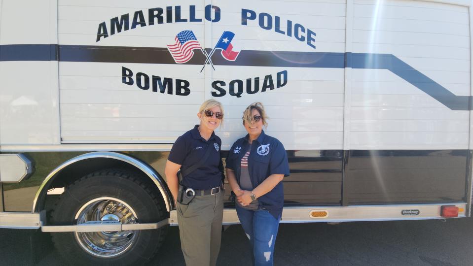 Sergeant Carla Burr and Corporal Carmela Ogden encourage the community to come out Friday at the 17th annual Boots and Badges Blood Drive at the Coffee Memorial Blood Center in Amarillo.