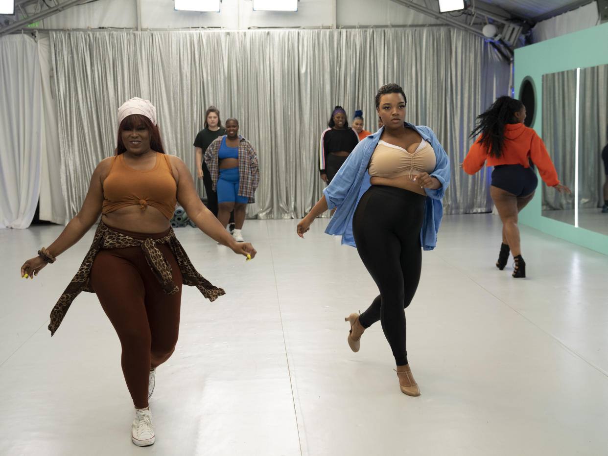 Ashley and Jasmine rehearse on the Amazon Prime Video series ‘Lizzo’s Watch Out for the Big Grrrls.’ - Credit: James Clark/Amazon Prime Video