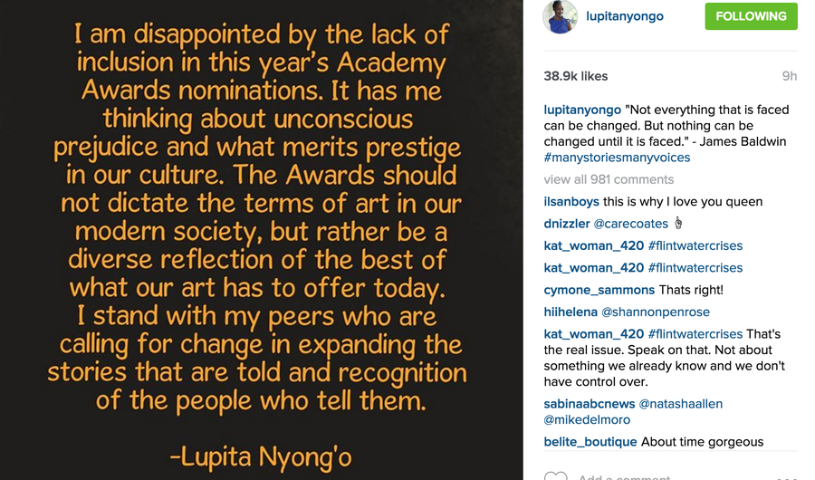 Academy Award Winner Lupita Nyong'o Has Even More Feelings About #OscarsSoWhite