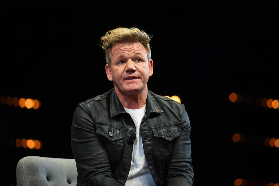 Gordon Ramsay at Exhibition MIPCOM (International Market of Communications Programmes) at Palais des Festivals et des Congres, Cannes on October 16, 2017. (Photo by Lionel Urman/Sipa USA) (Marche international des contenus audiovisuels du 16-19 Octobre 2017, Palais des Festivals, Cannes, France)