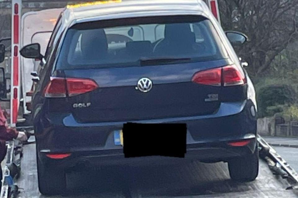 Police have seized a Volkswagen Golf in the Bradford district i(Image: West Yorkshire Police)/i
