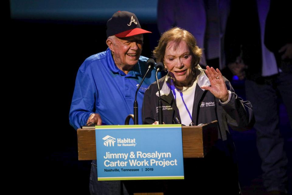 President and Mrs. Carter at the 2019 Habitat build in Nashville, Tennessee.