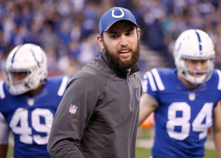 Here's hoping Andrew Luck doesn't spend another season in street clothes on the sideline. That was no fun. (Getty Images)