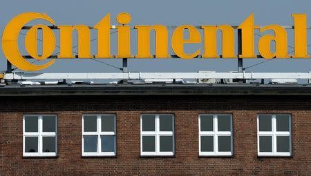 Logo of German tyre company Continental is pictured at the headquarters in Hanover, April 25, 2014. REUTERS/Fabian Bimmer