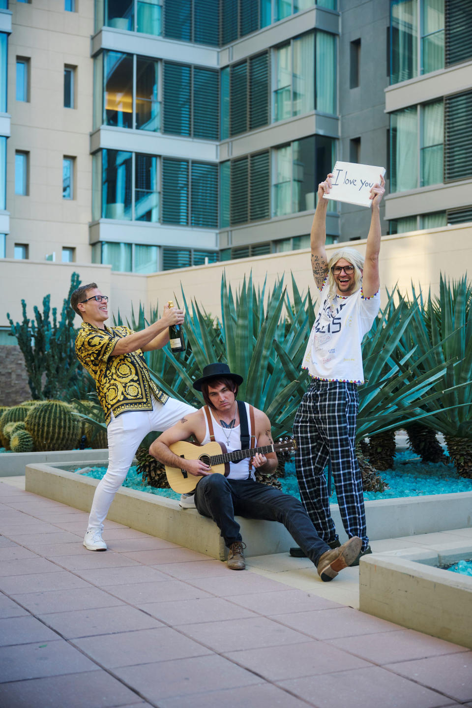 Derek Logan (center) and his friends dressed — and played — the part.  (Courtesy of Mike Williams)