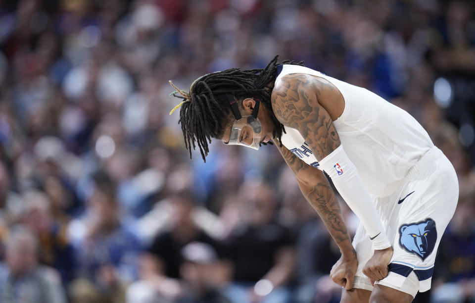 Memphis Grizzlies guard Ja Morant is away from the team for an undetermined amount of time, and the franchise faces a turning point on the court while its star figures out things off it. (AP Photo/David Zalubowski)
