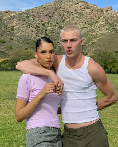 <p>Nara Smith Instagram</p> Nara Smith with her husband Lucky Blue Smith in California in May 2020.
