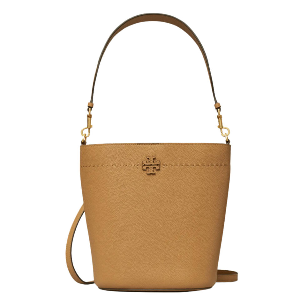 Tan Tory Burch Bucket Bag