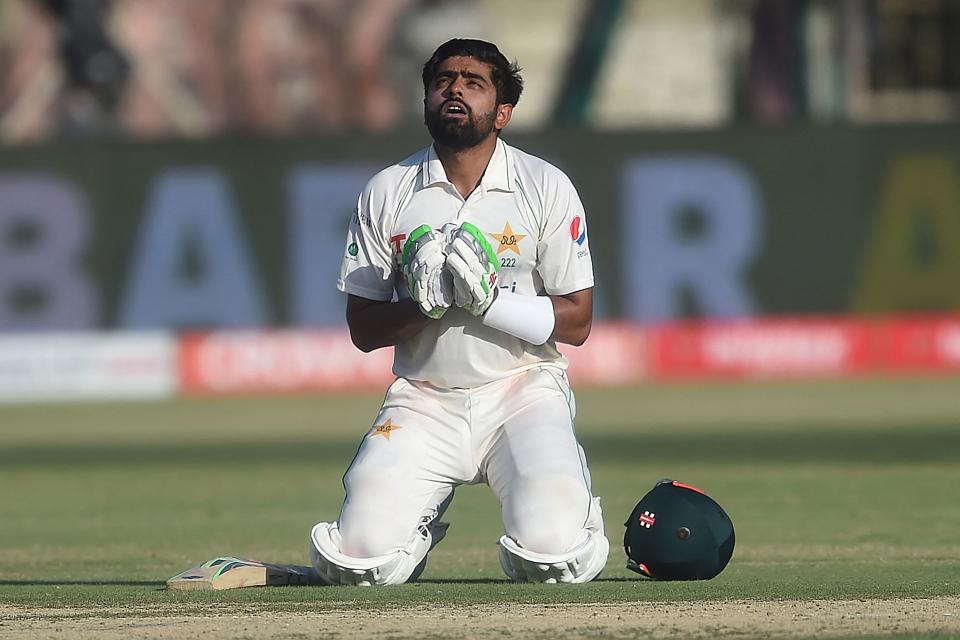 Babar Azam, pictured here after scoring a century in the second Test between Pakistan and Australia.