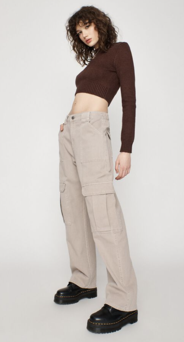 Mckenna Mid Rise Slouch Cargo Jeans