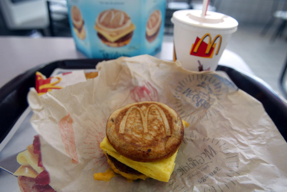 A McDonald's breakfast sandwich.