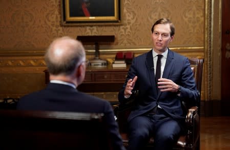 Jared Kushner speaks during an interview with Reuters