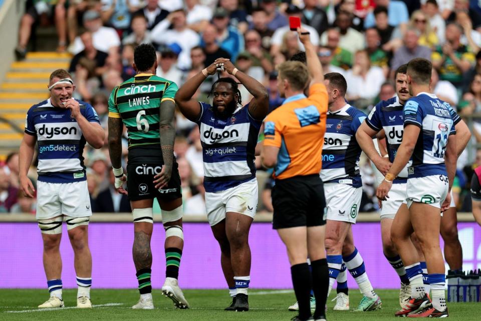 Bath prop Beno Obano was sent off for a high tackle (Getty Images)