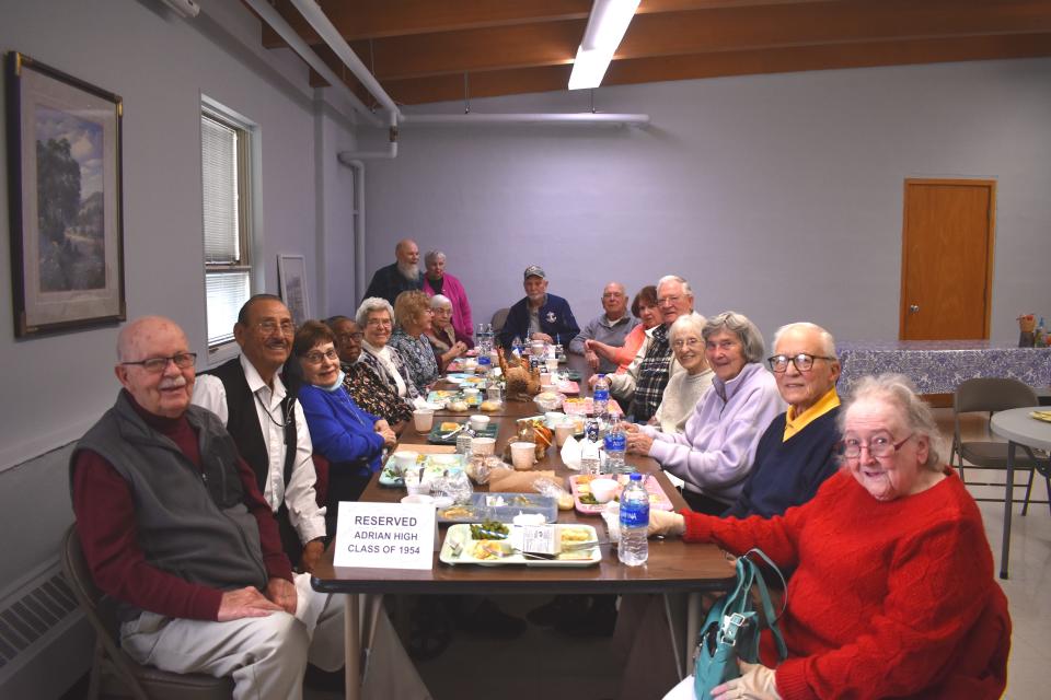 Members of the Adrian High School Class of 1954 gathered Thursday for the Adrian Senior Center's annual Thanksgiving dinner. Seventeen members of the class shared in the afternoon celebration for the first time since 2019. The class has been attending the center's Thanksgiving dinner since 2015, with the exception of last year.