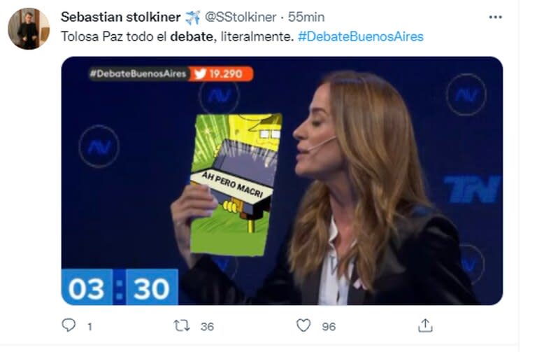 Los memes por el debate de candidatos a diputados por la provincia de Buenos Aires (Foto: Captura Twitter/@SStolkiner)