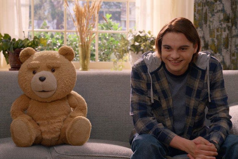 Ted and John (Max Burkholder) are inseparable. Photo courtesy of Peacock