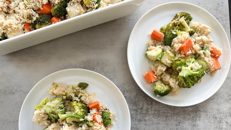 brussels sprouts and tofu bake